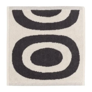 Marimekko Badezimmertextilien^Melooni Minihandtuch, Graphitgrau - Naturweiß