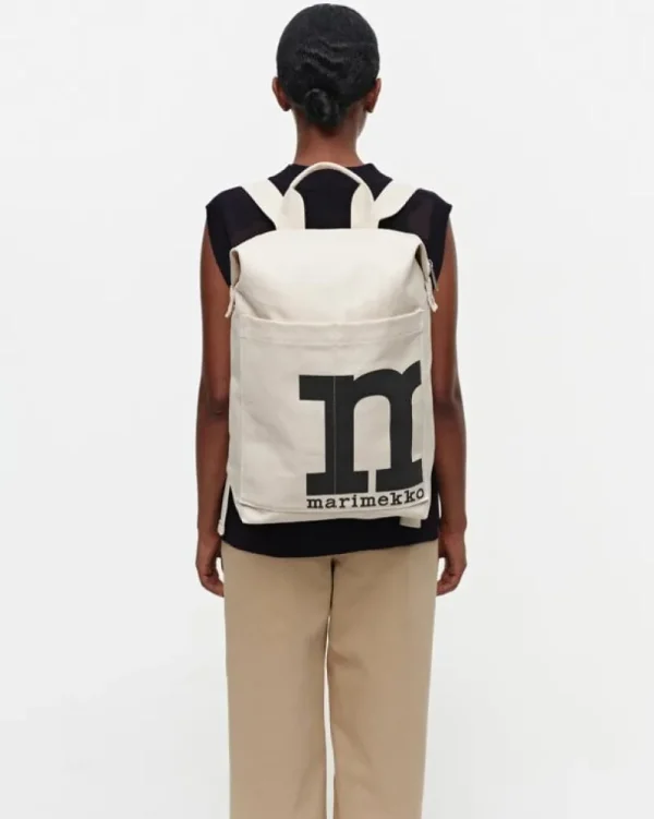Marimekko Taschen^Mono Backpack Solid Rucksack, Baumwollweiß