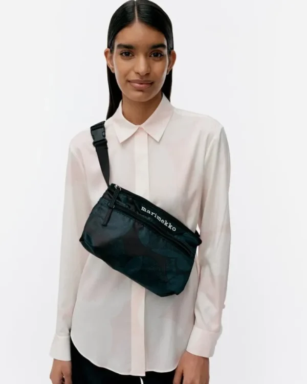 Marimekko Taschen^Neat Crossbody Unikko Umhängetasche, S, dunkelgrün - schwarz