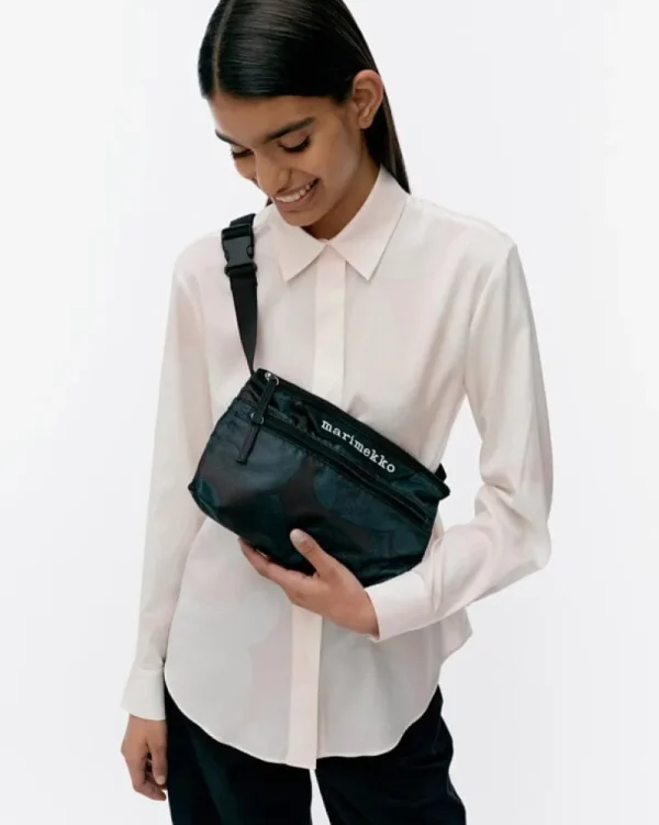 Marimekko Taschen^Neat Crossbody Unikko Umhängetasche, S, dunkelgrün - schwarz