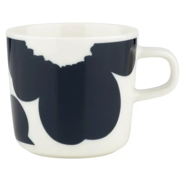 Marimekko Geschirr^Oiva - Iso Unikko Kaffeetasse, 2 dl, weiß - dunkelblau