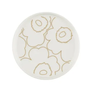 Marimekko Geschirr^Oiva - Piirto Unikko plate, 13,5 cm, white - gold