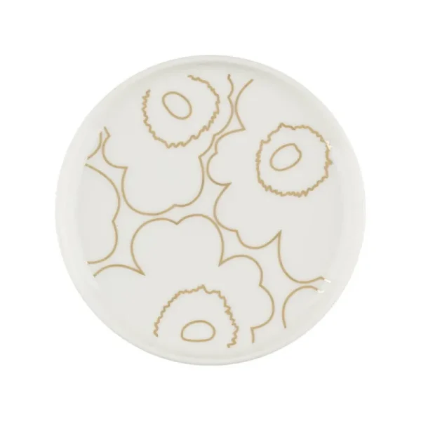 Marimekko Geschirr^Oiva - Piirto Unikko plate, 13,5 cm, white - gold