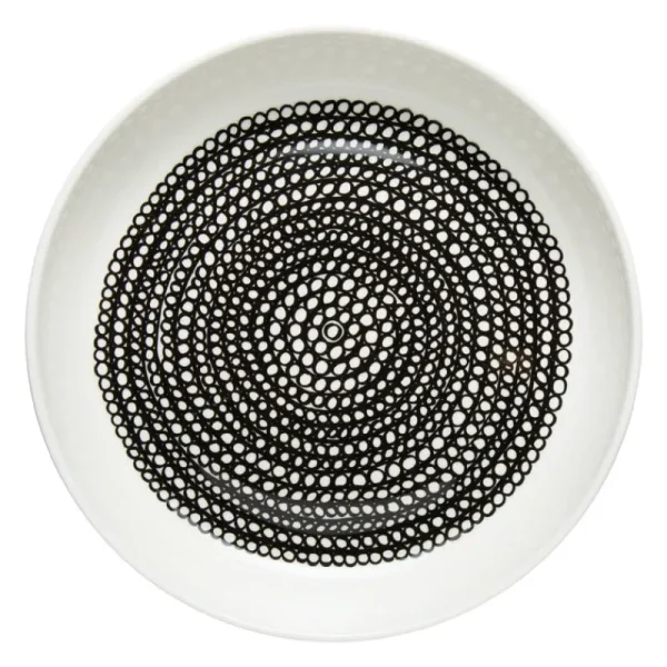 Marimekko Geschirr^Oiva - Räsymatto Teller 20,5 cm, Weiß – Schwarz