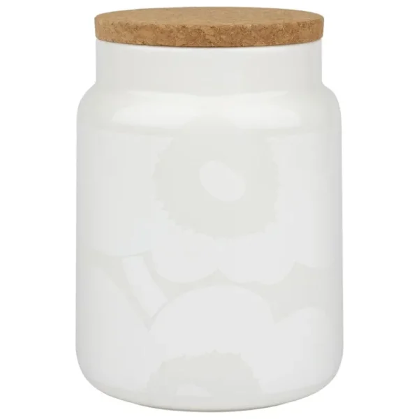 Marimekko Küchenutensilien^Oiva - Unikko Gefäß, 1,2 l, Cremeweiß - Weiß