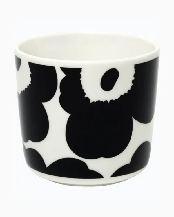 Marimekko Geschirr^Oiva – Unikko Kaffeetasse ohne Henkel, 2 Stück, Weiß – Schwarz