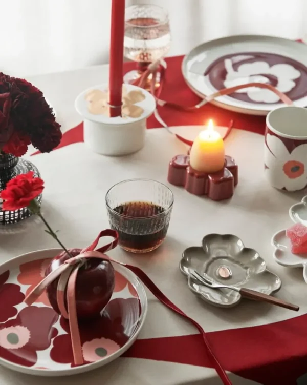 Marimekko Weihnachtsdekoration | Kerzen Und Kerzenhalter^Oiva - Unikko Kerzenhalter, weiß - gold