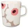 Marimekko Geschirr^Oiva - Unikko Tasse, 2,5 dl, Weiß - Lehmbraun - Puder - Rot