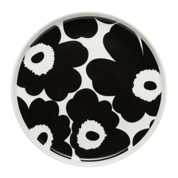 Marimekko Geschirr^Oiva – Unikko Teller 20 cm, Weiß – Schwarz