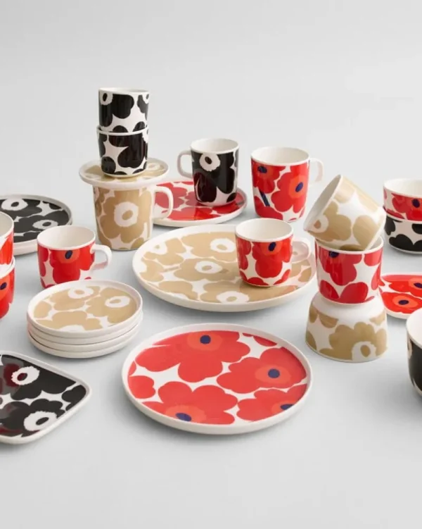 Marimekko Geschirr^Oiva – Unikko Teller 20 cm, Weiß – Schwarz