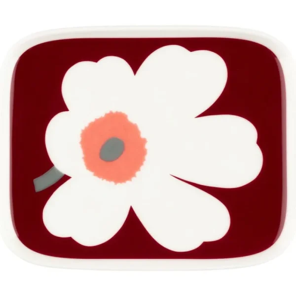 Marimekko Geschirr^Oiva - Unikko 60th Anniversary Teller, 15 x 12 cm, weiß - d.Kirsche - Asche