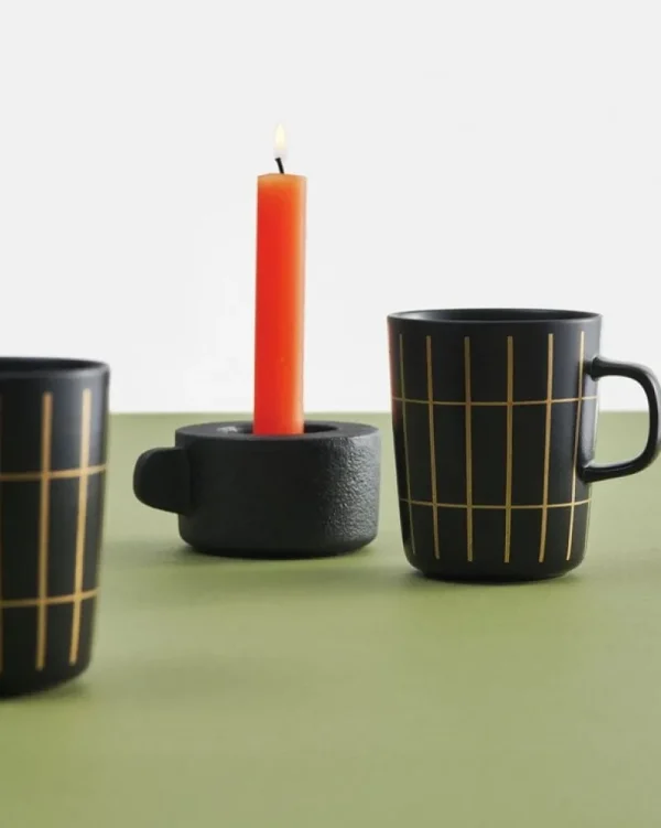 Serax Kerzen Und Kerzenhalter-Marimekko Oiva Kerzenhalter, Gusseisen, Schwarz