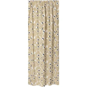 Marimekko Vorhänge^Pieni Unikko Gardine, 135 x 250 cm, Cremeweiß - Beige - Dkl.blau