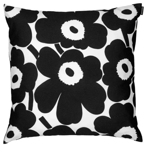 Marimekko Kissen^Pieni-Unikko-Kissenbezug 50 x 50 cm, Weiß - Schwarz