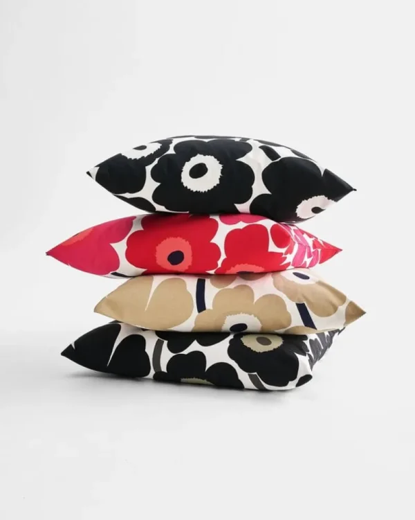Marimekko Kissen^Pieni-Unikko-Kissenbezug 50 x 50 cm, Weiß - Schwarz