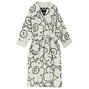 Marimekko Badezimmertextilien^Piirto Unikko Bademantel, elfenbein - schwarz