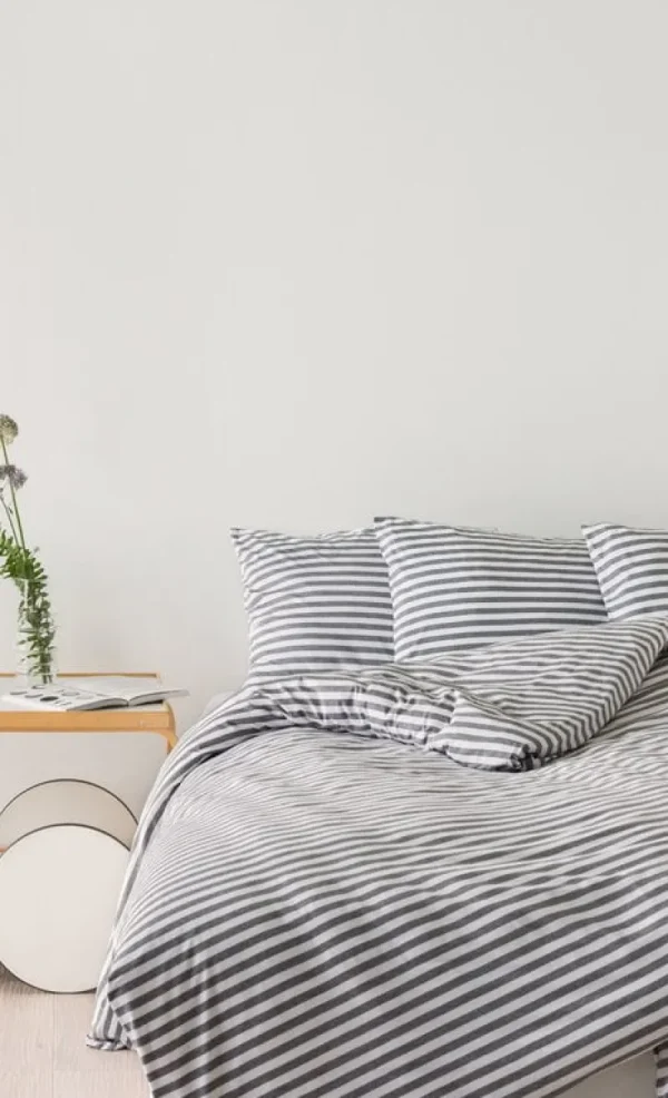 Marimekko Bettwäsche^Tasaraita Bettbezug, 150 x 210 cm, grau/weiß