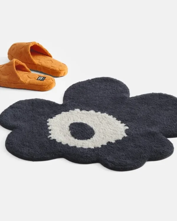 Marimekko Badezimmertextilien^Unikko Badteppich, anthrazit - naturweiß
