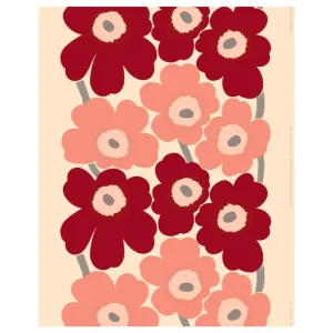 Marimekko Stoffe^Unikko Baumwollstoff, Baumwolle - dunkle Kirsche - Rose