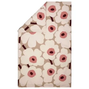 Marimekko Bettwäsche^Unikko Bettbezug, 150 x 210 cm, beige - Baumwolle - rosa