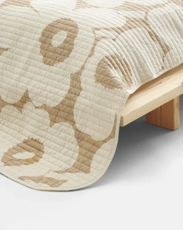 Marimekko Decken Und Überwürfe^Unikko Doppelbett-Überwurf, 260 × 260 cm, Beige - Naturweiß