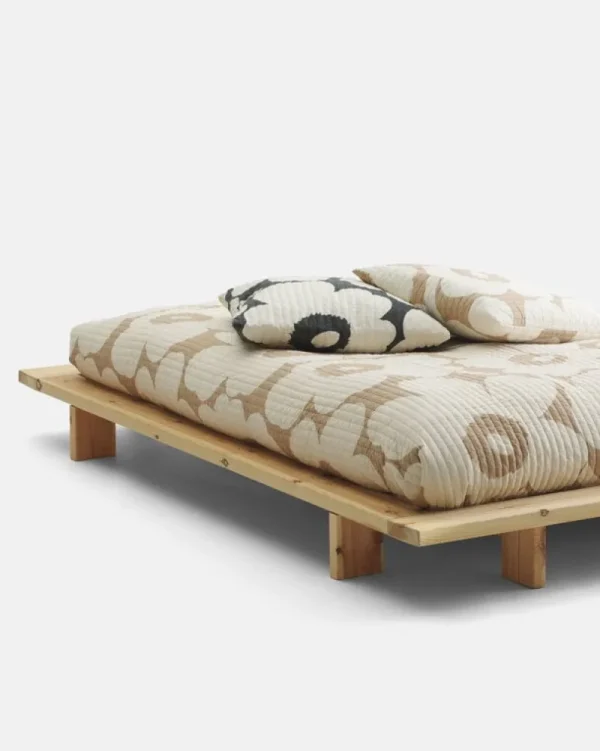 Marimekko Decken Und Überwürfe^Unikko Doppelbett-Überwurf, 260 × 260 cm, Beige - Naturweiß