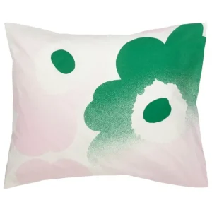 Marimekko Bettwäsche^Unikko Häivähdys Kissenbezug, 50 x 60 cm, naturweiß - pink - grün