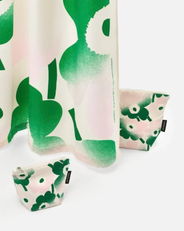 Marimekko Badezimmertextilien^Unikko Häivähdys Duschvorhang, naturweiß - pink - grün
