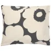 Marimekko Bettwäsche^Unikko Kissenbezug, 50 x 60 cm, Graphitgrau - Cremeweiß