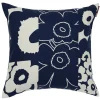 Marimekko Kissen^Unikko Kollaasi Kissenbezug, 50 x 50 cm, Leinen - dunkelblau
