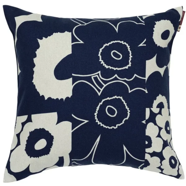 Marimekko Kissen^Unikko Kollaasi Kissenbezug, 50 x 50 cm, Leinen - dunkelblau