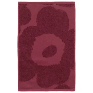 Marimekko Badezimmertextilien^Unikko Solid Gästehandtuch, 32 x 50 cm, burgunderrot