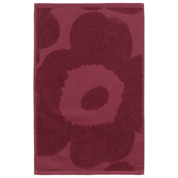 Marimekko Badezimmertextilien^Unikko Solid Gästehandtuch, 32 x 50 cm, burgunderrot