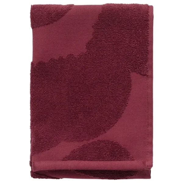 Marimekko Badezimmertextilien^Unikko Solid Gästehandtuch, 32 x 50 cm, burgunderrot