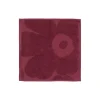 Marimekko Badezimmertextilien^Unikko Solid Mini-Handtuch, 32 x 32 cm, burgunderrot