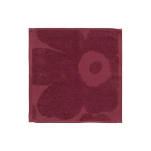 Marimekko Badezimmertextilien^Unikko Solid Mini-Handtuch, 32 x 32 cm, burgunderrot