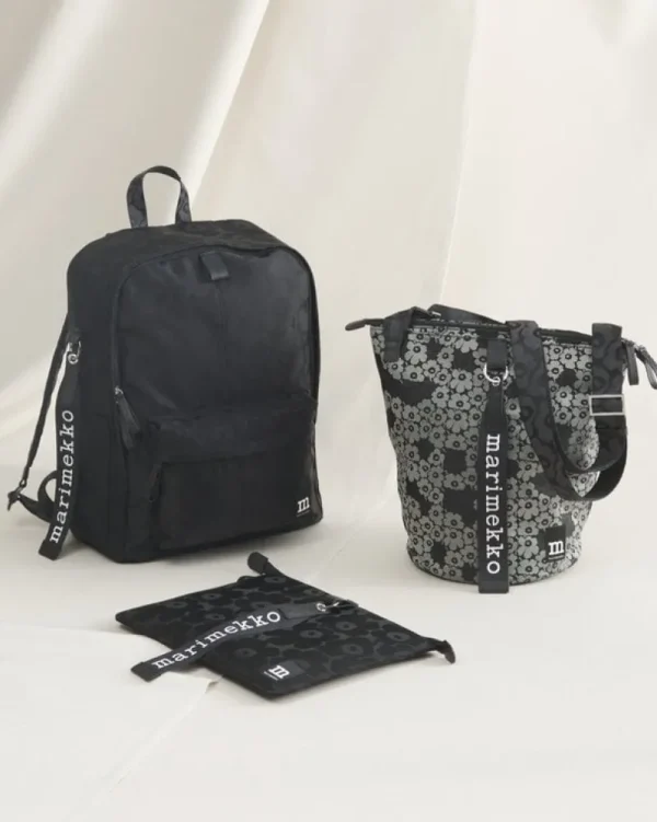 Marimekko Taschen^Zip Top Rucksack Unikko, schwarz