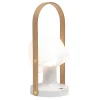 ferm LIVING Tischlampen | Tragbare Lampen-Marset FollowMe Leuchte, Weiß - Eiche