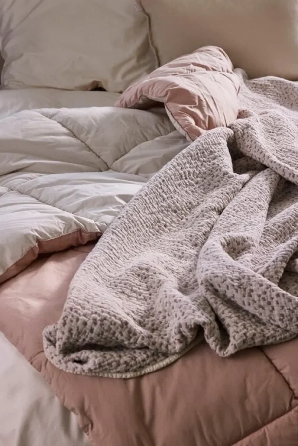 Matri Decken Und Überwürfe^Enni Bettüberwurf für Einzelbett,160 x 260 cm, Puderrosa