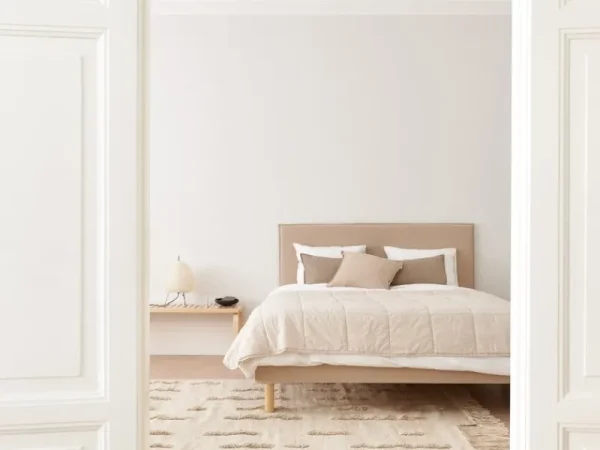 Lundia Betten-Matri Slim Kopfteil, Stoff Wooly, sandbeige