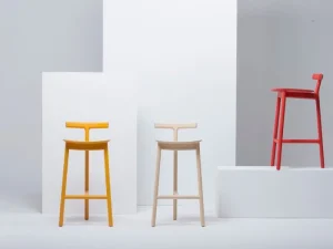 Vitra Sitzgelegenheiten-Mattiazzi MC7 Radice Barhocker, 65 cm, rot