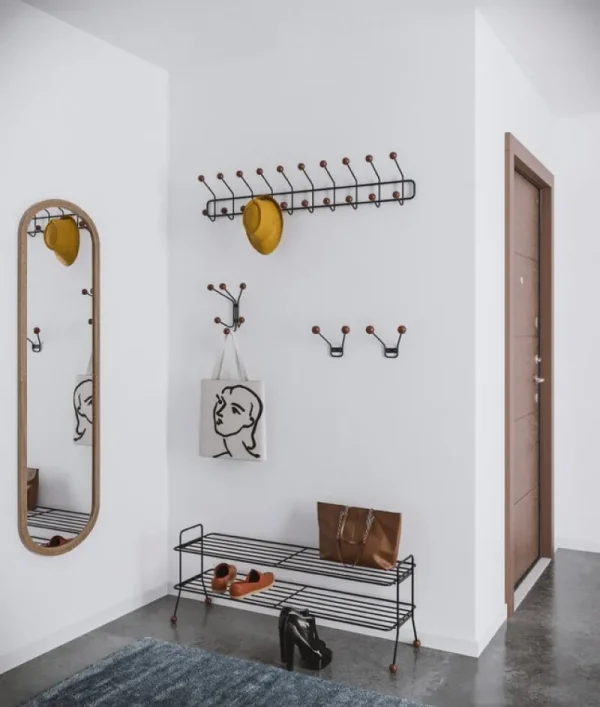 Maze Garderoben Und Kleiderbügel^Bill Garderobe, XXS, Schwarz – Esche, Nussbaum gebeizt