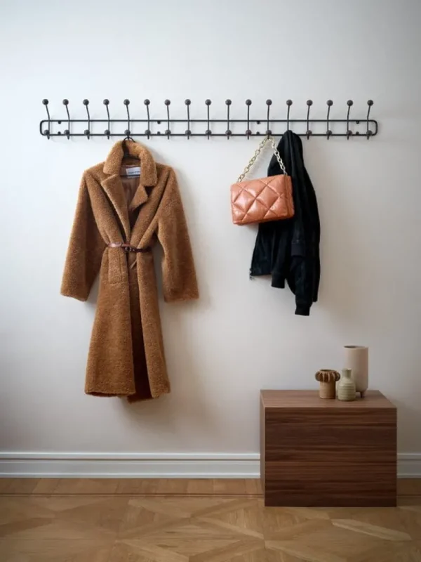 Maze Garderoben Und Kleiderbügel^Bill Horizontal Garderobe, XL, Schwarz - Esche Nussbaum gebeizt