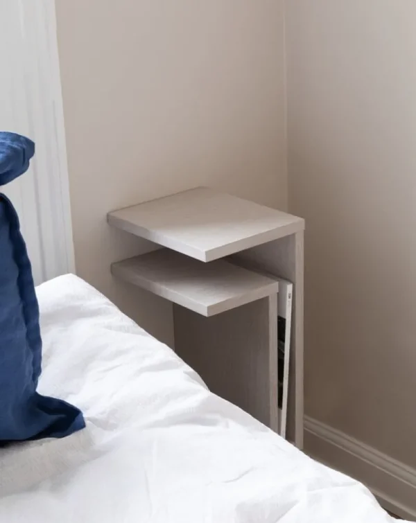 Raawii Regale | Tische-Maze F-Shelf, links, Eiche weiß