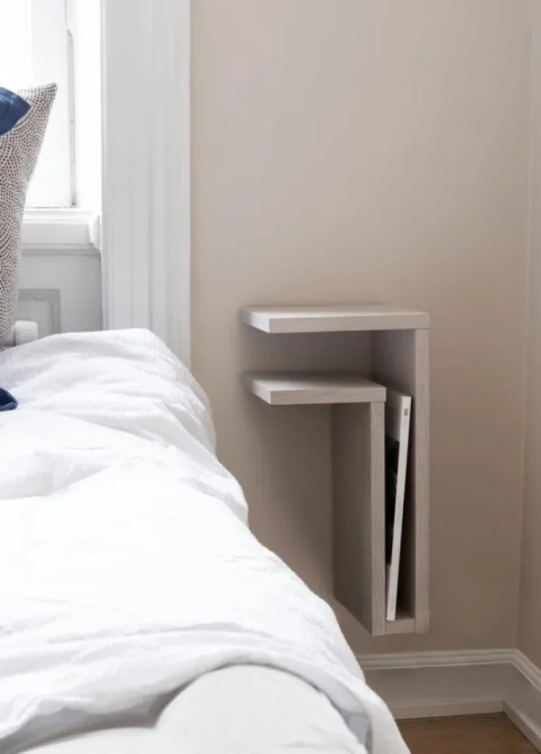 Raawii Regale | Tische-Maze F-Shelf, links, Eiche weiß