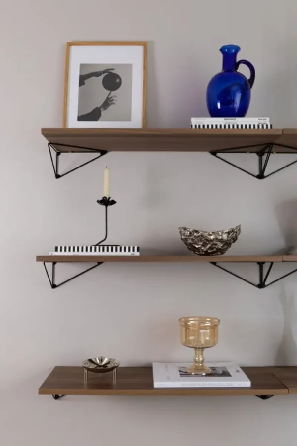 Verso Design Regale-Maze Regal Pythagoras XS mit Halterungen, Nussbaum – schwarz