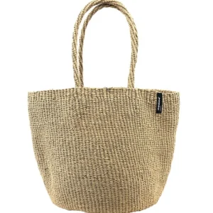 Mifuko Taschen^Kiondo Einkaufskorb, M, gewebter Griff, Braun