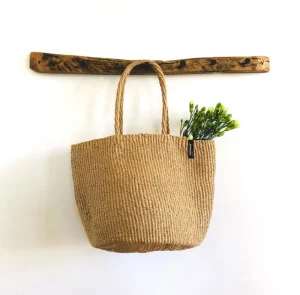 Mifuko Taschen^Kiondo Einkaufskorb, M, gewebter Griff, Braun
