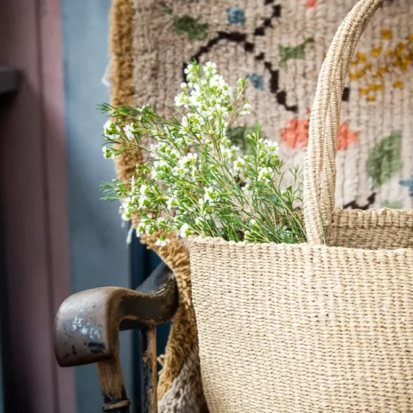 Mifuko Taschen^Kiondo Einkaufskorb, M, gewebter Griff, Braun