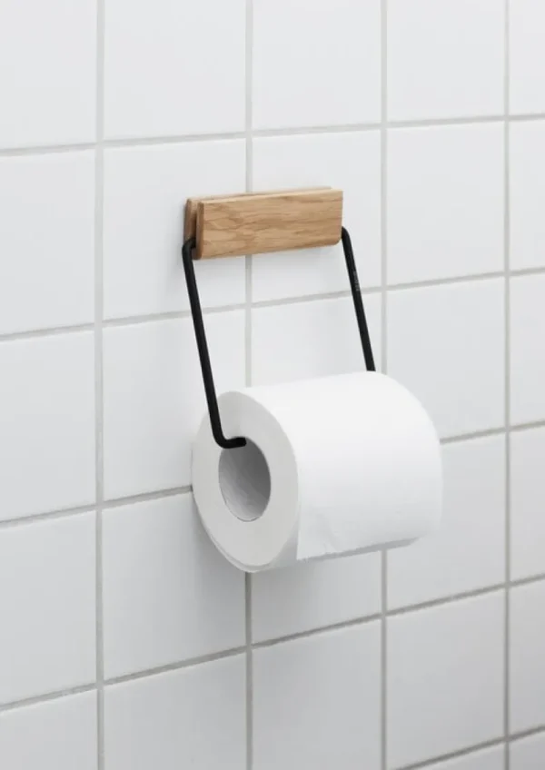 Moebe Badezimmeraccessoires^Klopapierhalter, Eiche - schwarz
